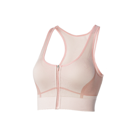 
JSC seamless front zipper sports underwear seamless shockproof bra gathered with chest pads for women running fitness vest