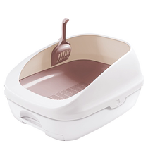 (Self-operated) Jialezi cat litter box deodorant semi-enclosed double-layer large cat toilet pine wood free cat litter scoop