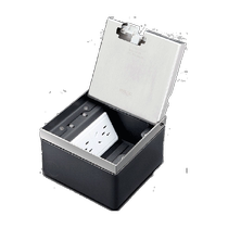 Delixi ground plug hidden invisible waterproof stainless steel ultra-thin flat screen embedded network hidden ground socket