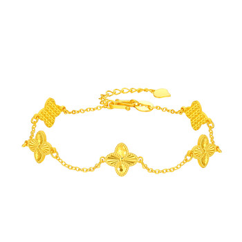 Vana pure gold 999 four-leaf clover five-flower bracelet for women