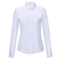 High elastic shirt women's long-sleeved spring slim formal professional workwear large size slim work clothes white shirt