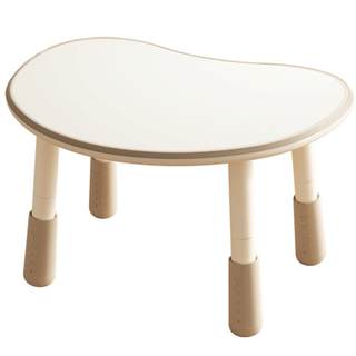 Liftable children's peanut table with silicone-covered edges to prevent bumps