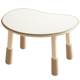 Liftable children's peanut table with silicone-covered edges to prevent bumps