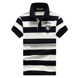 JPDUN official flagship jacket men's embroidered summer short-sleeved T-shirt striped cotton half-sleeved T-shirt lapel POLO shirt
