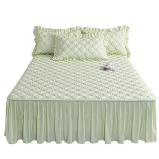 Princess style brushed quilted bedspread and bed skirt for all seasons