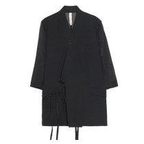 (Same style in the mall) puretea tea new Chinese style lace-up oblique placket short coat for women 2024 summer new style