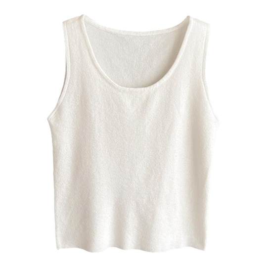 杏白色针织吊带背心女西装内搭2025秋冬新款高级打底外穿无袖上衣