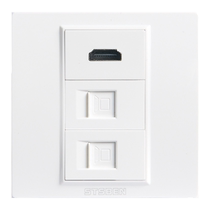 Type 86 concealed dual-port Gigabit network with HDMI panel High-definition HDMI two-position Category 6 network cable computer socket