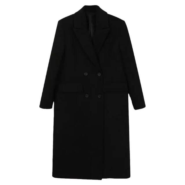 Cotton Thickened Tweed Coat Women's Long Woolen Jacket