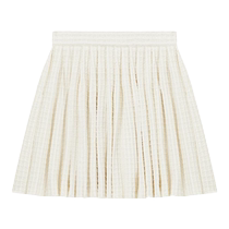 self-portrait 2024 early spring ivory waffle knit pleated skirt short skirt