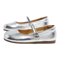Universal Silver Shoes Womens 2024 New Summer Mary Jane Womens Shoes Small Leather Shoes Matching Skirt Peas Shoes
