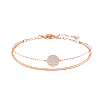 (Self-operated) Swarovski womens round logo two-in-one ginger bracelet