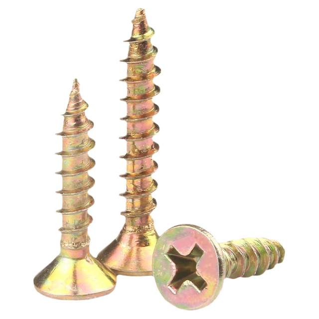Fiber nail countersunk and hard cross flat head self-tapping screw