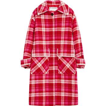 Spread 100% wool shirt collar plaid wool jacket