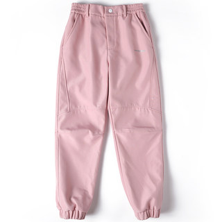 萌格格女童冲锋裤A类 冬季男童滑雪裤耐磨儿童加绒保暖登山裤防水