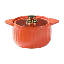 Weimingnuo Japanese pot casserole household high temperature resistant fire gas stove soup pot stew pot 2 5L casserole pumpkin stripes