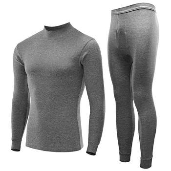 Antarctic mid-high collar thermal suit men's base layer underwear cotton pure inner wear large size cotton sweater autumn coat long trousers