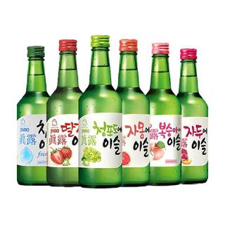 Jinro soju Korean imported bottle of Jinro green grape flavored wine 360ml*6 girls sweet wine non-sake fruity wine