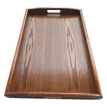Dark red wooden tray wooden tea tray rectangular water cup tray retro wooden tray cup tray household wine cup tray
