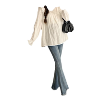 Jing Kiri Gestational женский платье-рубашка снегункун-куколка swespun Coll sweal loose beat boat bottom shirt 100 hitch