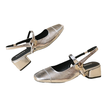 Daphne French Mary Jane Silver Baotou Sandals for Women 2024 New Summer Outerwear Fashion High Heels with Skirts