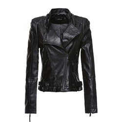 ຮັບປະກັນຄຸນນະພາບ Leather Women's Short Washed PU Leather Jacket 2023 Spring and Autumn Long Sleeve Slim Motorcycle Leather Jacket for Women