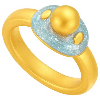 Trendy acer fun pacifier gold pendant solid gold ring bb ring hard gold show big gilt color first birthday gift