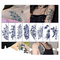 8 pieces of plain flower herbal tattoo stickers for men and women waterproof and long-lasting can not be rubbed off the collarbone arms and legs simulated semi-permanent