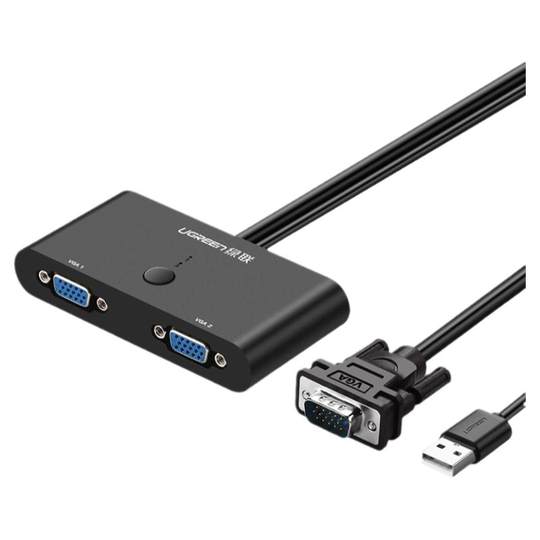 绿联 vga切换器2进1出两台电脑共用显示器主机台式机笔记本视频电视录像机二进一出投影仪1080高清屏幕转换器