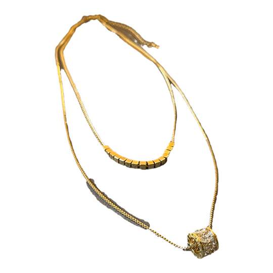 Double layered small waist necklace for women autumn and winter sweater chain
