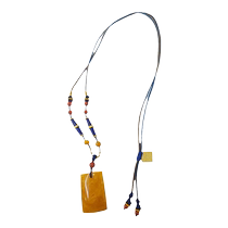 Potala Palace Wushi brand beeswax pendant with lapis lazuli heather and bead necklace adjustable neck chain rope chain