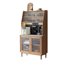 Original element all-solid wood sideboard integrated wall-mounted modern simple household oak storage cabinet sideboard N1141