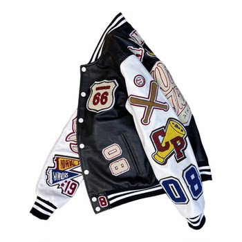 Soft calfskin embroidered motorcycle jacket for men and women