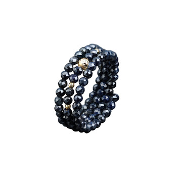 Keqing jewelry sapphire adjustable stretch ring