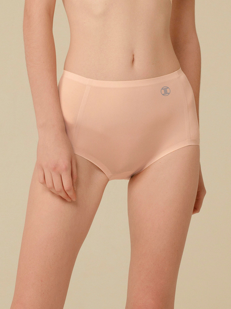 TINGE Seamless Ice Silk Mid-High Waist Women's Panties Summer Thin Pure Cotton Antibacterial Crotch Triangle Panties