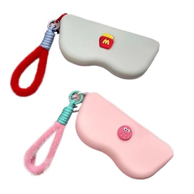 Glasses storage bag travel portable sunglasses sunglasses protection bag dustproof cute silicone box mirror box waterproof