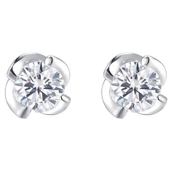 0 down payment chow sang sang 18k white diamond stud earrings in gold
