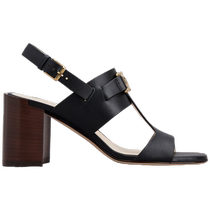 (限时特惠)TODS官方女士KATE麻花扣皮革粗跟休闲凉鞋单鞋