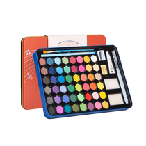 Deli watercolor paint solid pigment set for elementary school students art special for children non-toxic washable painting tools for beginners professional hand-painted watercolor painting supplies 135