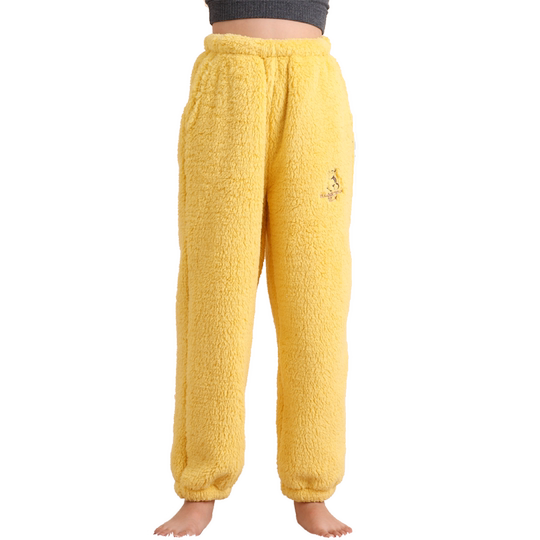 Anjiren Pantalon de pyjama pour enfant en polaire corail épais pour la maison