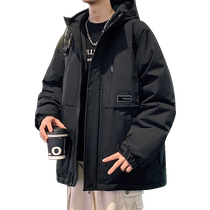 Frock down jacket for men winter new great goose winter clothing outdoor warm even hat jacket white duck suede winter dress boomer