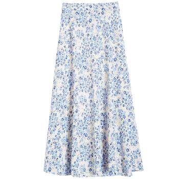Zklin floral skirt a-line chiffon skirt ແມ່ຍິງຂະຫນາດນ້ອຍສົດຍາວ petite 2026 ພາກຮຽນ spring ແລະ summer ຮູບແບບໃຫມ່