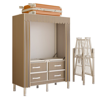 Simple wardrobe with drawer without installation