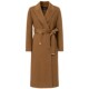 Women's brown mid-length woolen coat