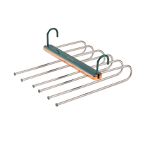 Folding trouser rack multi-layer stainless steel trouser hanging rack multi-functional wardrobe storage artifact pants special hanger 1585