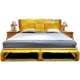 Solid wood double bed golden nanmu frame bed wedding bed