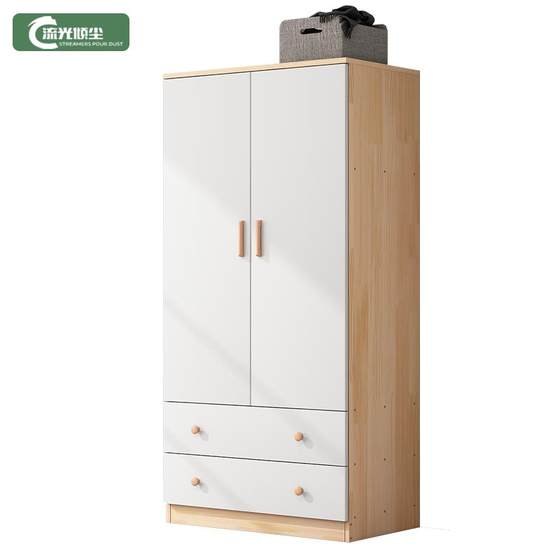 Full of solid wood wardrobe house bedroom modern minimalized economy small apartment storage cabinet children's pine wood wardrobe customization