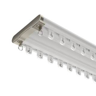 Double track curtain slide aluminum alloy curtain track silent slide rail double rail integrated pulley double row invisible guide rail