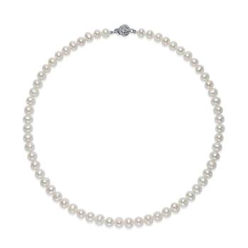 Jingrun rose button pearl necklace 6.3-7.3mm