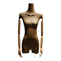 Magasin de vêtements pour femmes vêtements rétro en papier kraft col long corps plat présentoir mannequin complet demi-corps accessoires de fenêtre